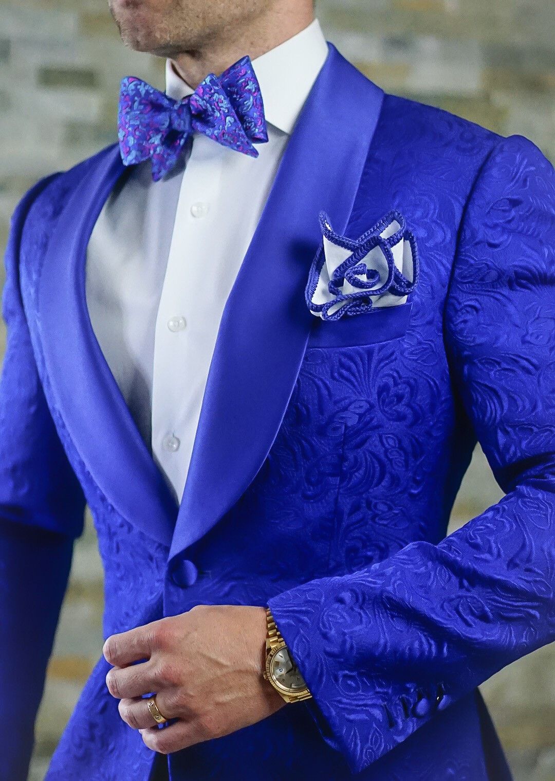 S by Sebastian Royal Blue Paisley Dinner Jacket | Men suits wedding