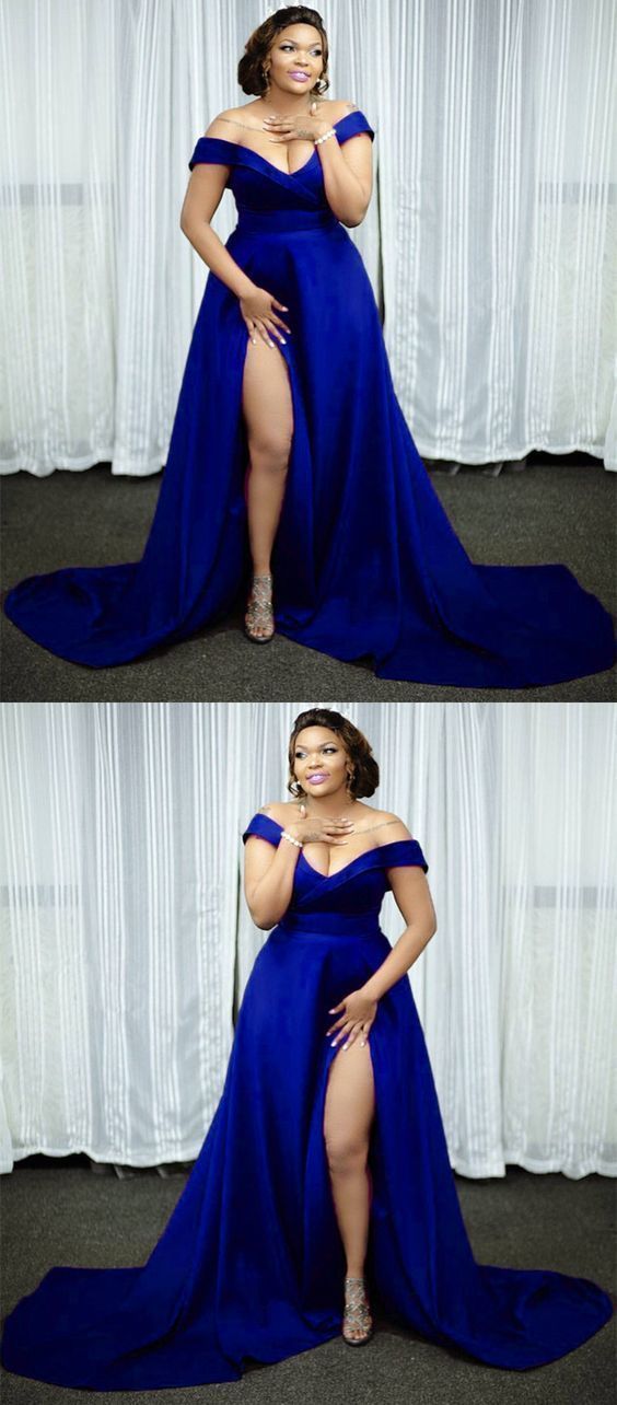 royal blue prom dresses plus size evening gown | Plus size evening gown