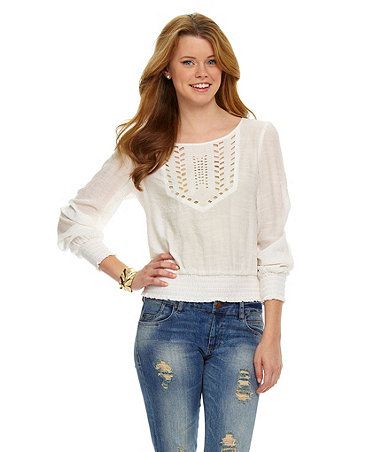 Available at Dillards.com #Dillards | Clothes, Fashion, Long sleeve blouse