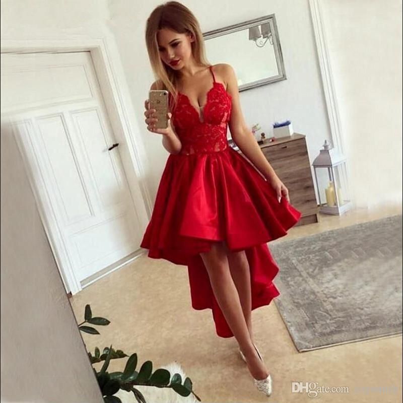 Red Short Lace Cocktail Dresses Women For Homecoming Graduation Gowns