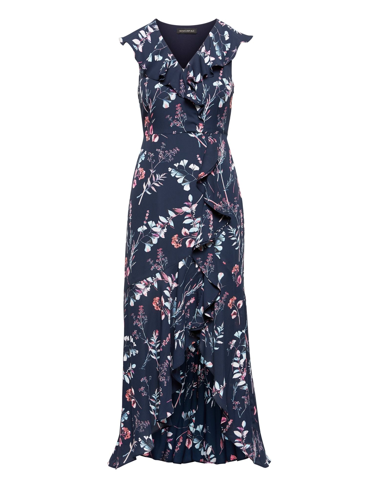 Floral Ruffle-Wrap Maxi Dress | Banana Republic | Maxi dress