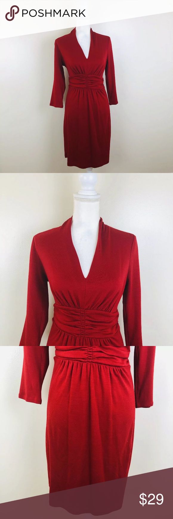 Banana Republic Women's Sz 4 Red Dress 100% Wool | Red dress, Dresses