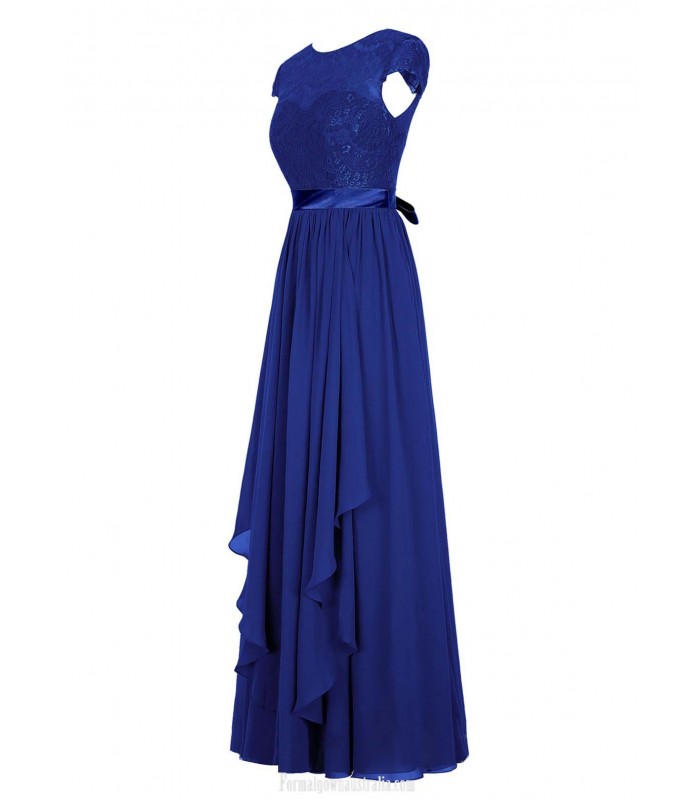 Floor Length Elegant Royal Blue Prom Dress Long Sexy Sleeveless Evening