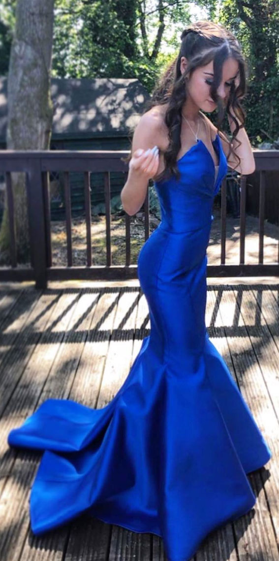 15 Blue Prom Dresses That are Dazzling & Fashionable : Silky Mermaid