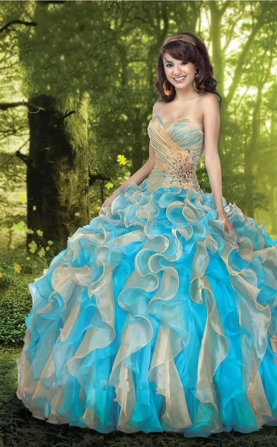 Light Blue And Gold Quinceanera Dresses 2017 Off Shoulder Ball Gown