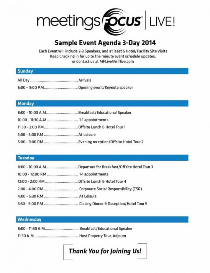 Sample of event agenda template word free templates conference call